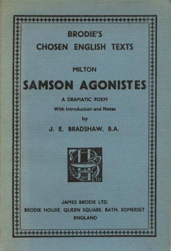 John Milton: Samson Agonistes (Paperback, James Brodie Ltd.)