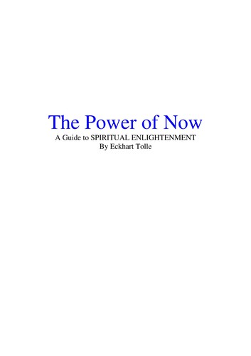 Eckhart Tolle: The Power of Now (EBook, 2010, New World Library)