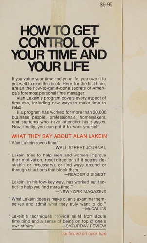 Alan Lakein: How to get control of your time and your life. (1979, Signet)