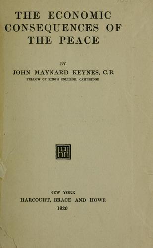 John Maynard Keynes: The economic consequences of the peace (1920, Harcourt, Brace and Howe)