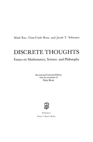 Mark Kac: Discrete thoughts (2008, Birkhäuser)