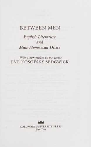 Eve Kosofsky Sedgwick: Between men (1993, Columbia University Press)