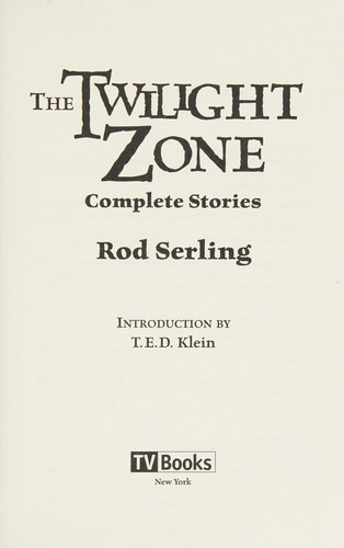 Rod Serling: From the Twilight Zone (1962, TV Books)