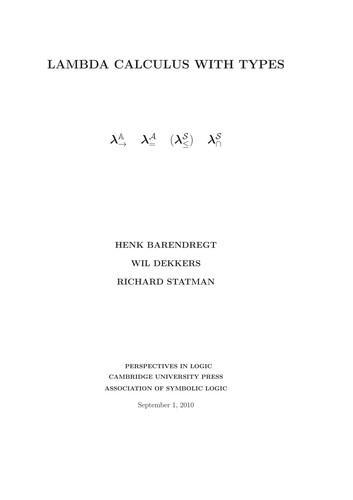 Henk Barendregt: Lambda calculus with types (2013, Cambridge University Press)