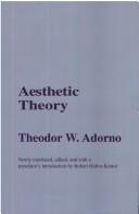 Theodor W. Adorno: Aesthetic Theory (Athlone Contemporary European Thinkers) (Hardcover, 1997, Athlone Press)