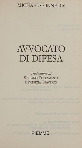 Michael Connelly: Avvocato di difesa (Hardcover, 2009, edizioni PIEMME)