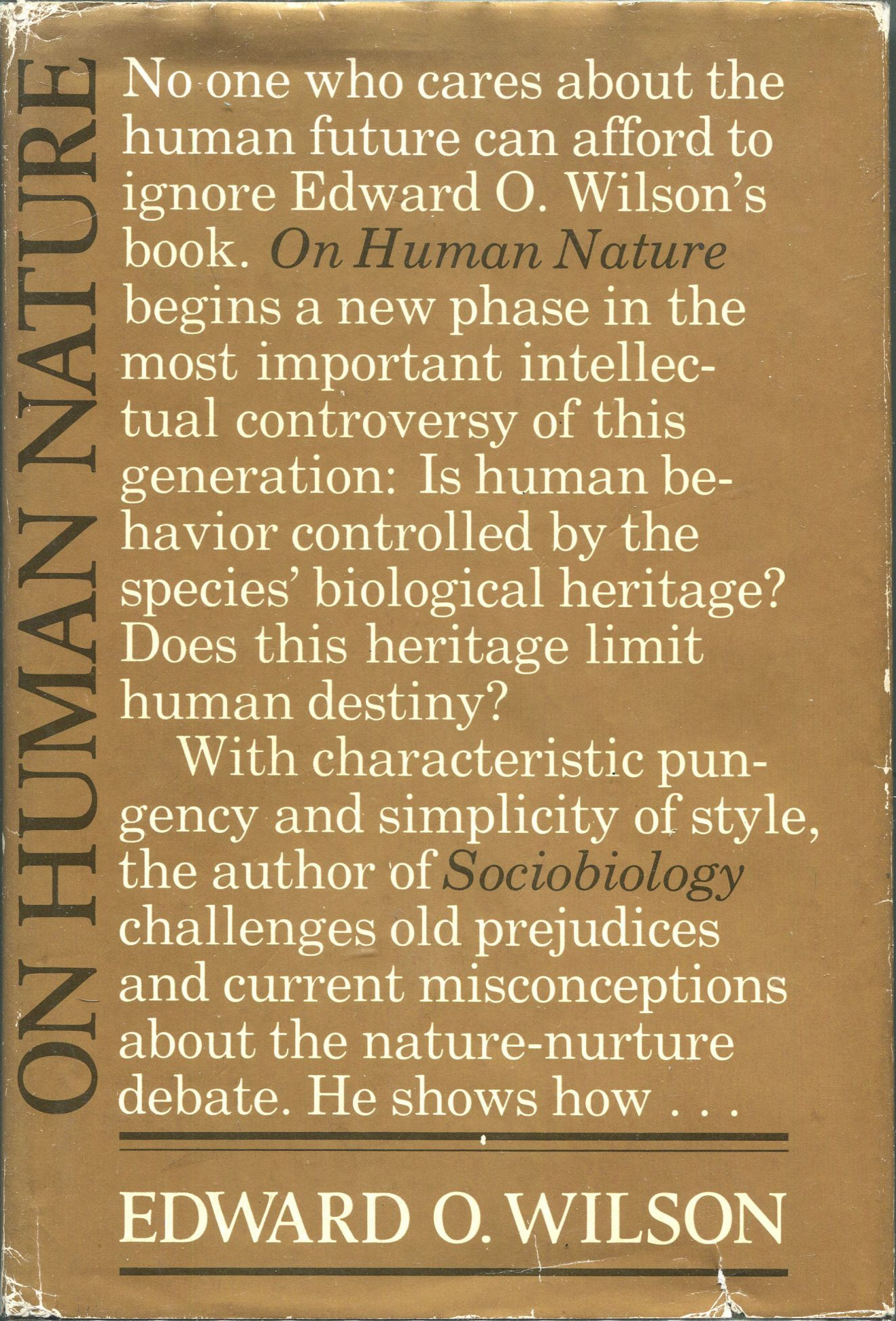 Edward O. Wilson: On Human Nature (Hardcover, 1978, Harvard University Press)