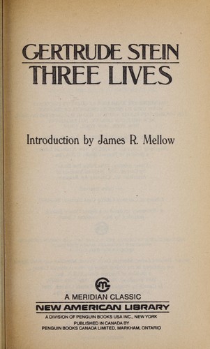 Gertrude Stein: Three lives (1989, New American Library)