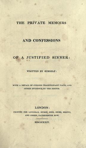 James Hogg: The private memoirs and confessions of a justified sinner (1824, Printed for Longman, Hurst, Rees, Orme, Brown and Green)
