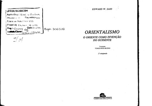 Edward Said, S. Galli, Enrique Benito Soler, CRISTOBAL PERA, MARIA LUISA FUENTES: Orientalismo (Paperback, Portuguese language, 2000, Companhia das Letras)