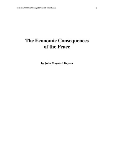 John Maynard Keynes: The economic consequences of the peace (2009, Merchant Books)