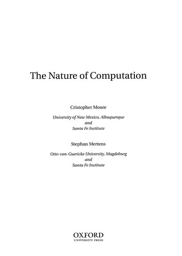 Stephan Mertens, Cristopher Moore: The Nature of Computation (Hardcover, Oxford University Press, USA)