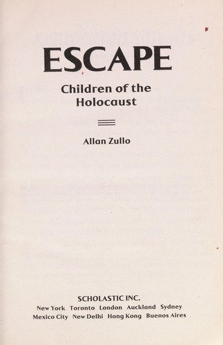 Allan Zullo: Escape (2009, Scholastic)