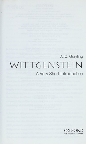 A. C. Grayling: Wittgenstein : a very short introduction