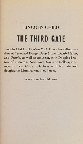 Lincoln Child: Third Gate (2013, Knopf Doubleday Publishing Group)