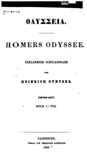 Όμηρος: Homers Odyssee (German language, 1863, Ferdinand Schöningh)