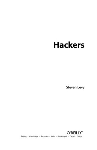 Steven Levy: Hackers (EBook, 2010, O'Reilly Media)