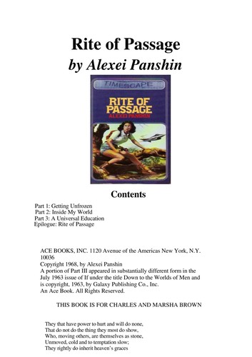 Alexei Panshin: Rite of Passage (1987, Arrow Books Ltd)