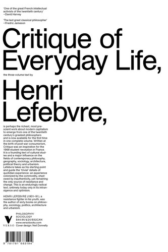 Henri Lefebvre: Critique of Everyday Life (1991, Verso Books)