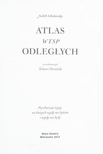Judith Schalansky: Atlas wysp odległych (Polish language, 2013)