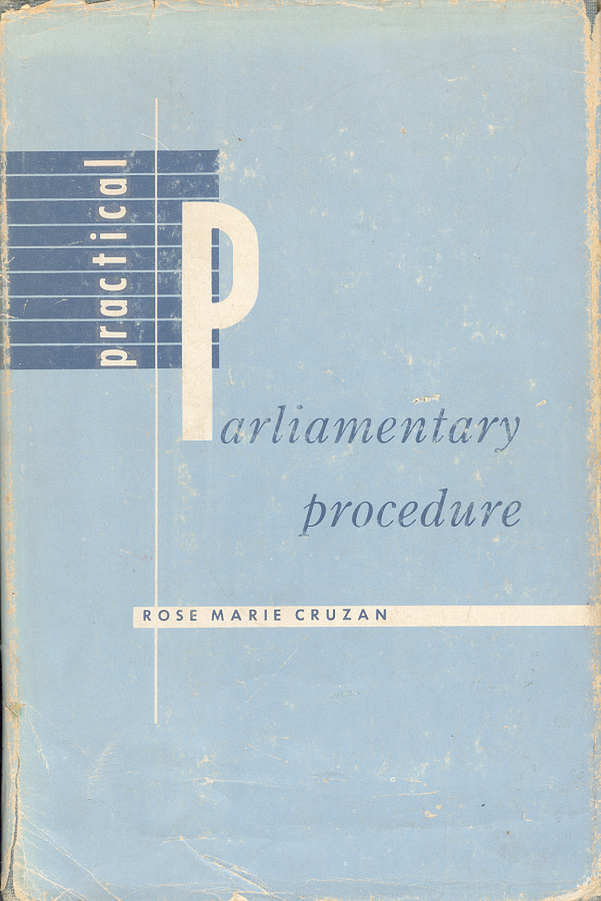 Rose Marie Cruzan: Practical Parliamentary Procedure (Hardcover, 1953, McKnight & McKnight)