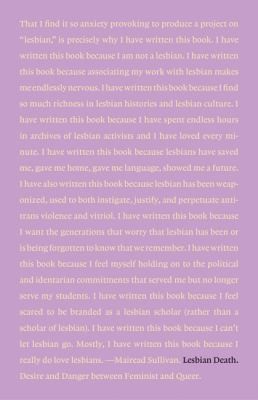 Mairead Sullivan: Lesbian Death (2022, University of Minnesota Press)