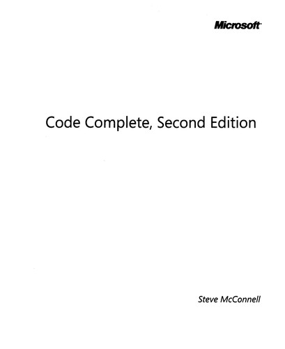 Steve McConnell: Code complete (Paperback, 2004, Microsoft Press)