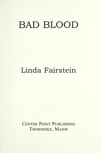 Linda Fairstein: Bad blood (2007, Center Point Pub.)