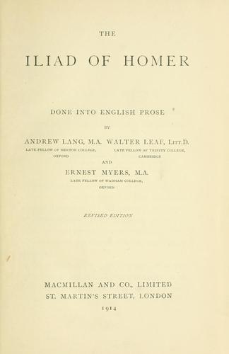 Όμηρος: The Iliad of Homer (1911, Macmillan)