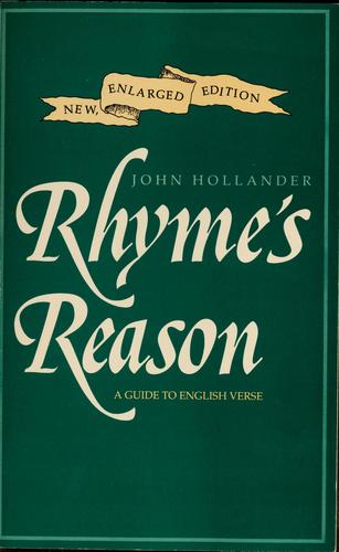 John Hollander: Rhyme's reason (1989, Yale University Press)