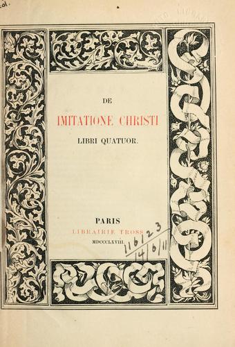 Thomas à Kempis: De imitatione Christi (Latin language, 1889, Gibbings)