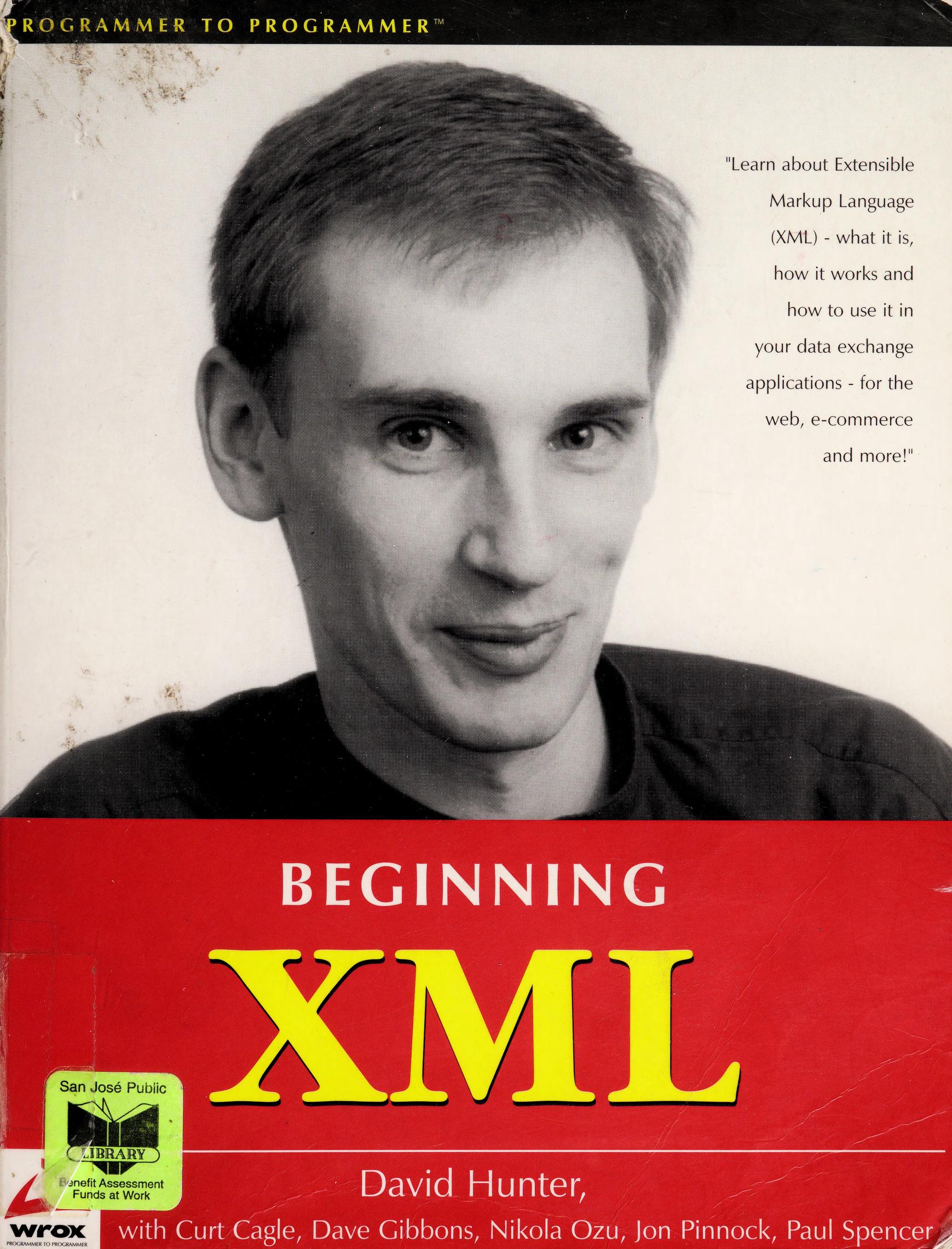 David Hunter, Dave Gibbons, Nikola Ozu, Jon Pinnock, Paul Spencer, Kurt Cagle: Beginning XML (Paperback, 2000, Wrox Press)