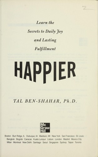 Tal Ben-Shahar: Happier (Hardcover, 2007, McGraw-Hill)