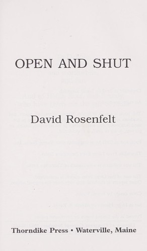 David Rosenfelt: Open and shut (2002, Thorndike)