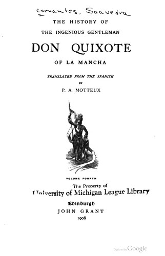 Miguel de Unamuno: The history of the ingenious gentleman, Don Quixote of La Mancha (1910, John Grant)