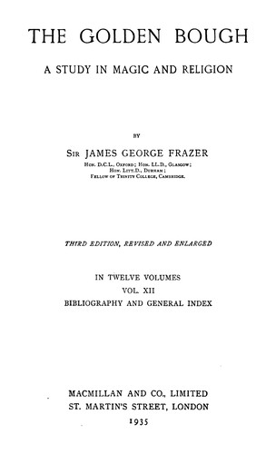 James George Frazer: The Golden Bough, Vol XII (1935, Macmillan And Company Limited.)