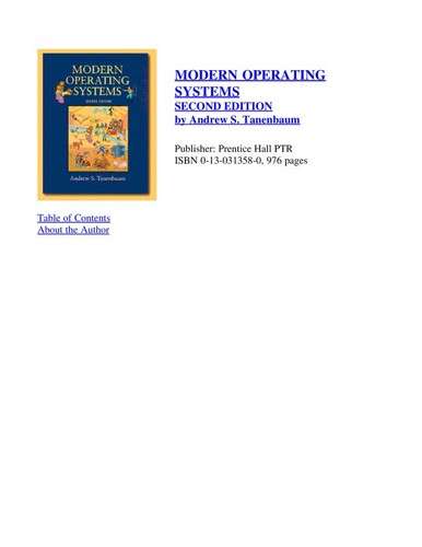 Andrew S. Tanenbaum: Modern Operating Systems (2nd Edition) (Hardcover, 2001, Prentice Hall)