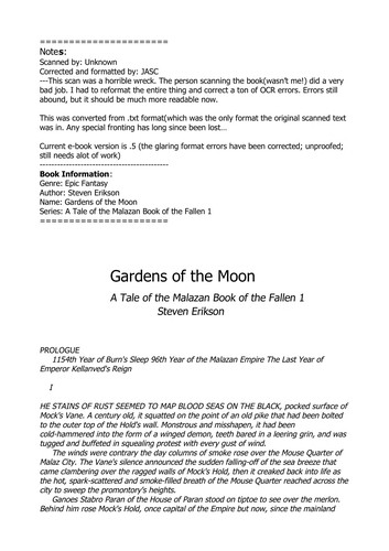 Steven Erikson: Gardens of the moon (2008, Bantam)