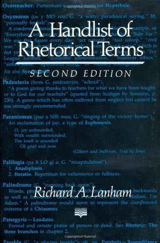 Richard A. Lanham: A handlist of rhetorical terms (1991, University of California Press)