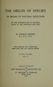 Charles Darwin: The  origin of species by means of natural selection (1915, D. Appleton and company)